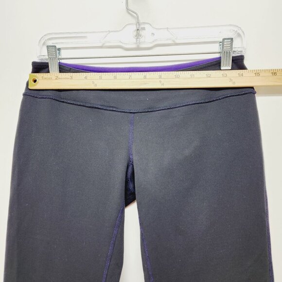 Lululemon Leggings Groove Crop Yoga Pants 8 Black Activewear Stretch Capri - Picture 6 of 9